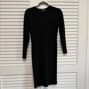 Lauren by Ralph Lauren Classic Black Long Sleeve Dress sweater dress